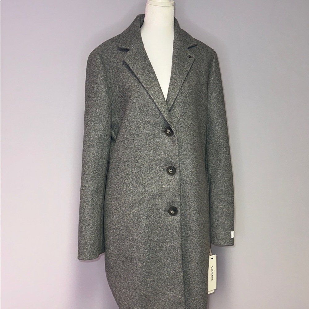 Calvin Klein Women's Charcoal Pea Coat